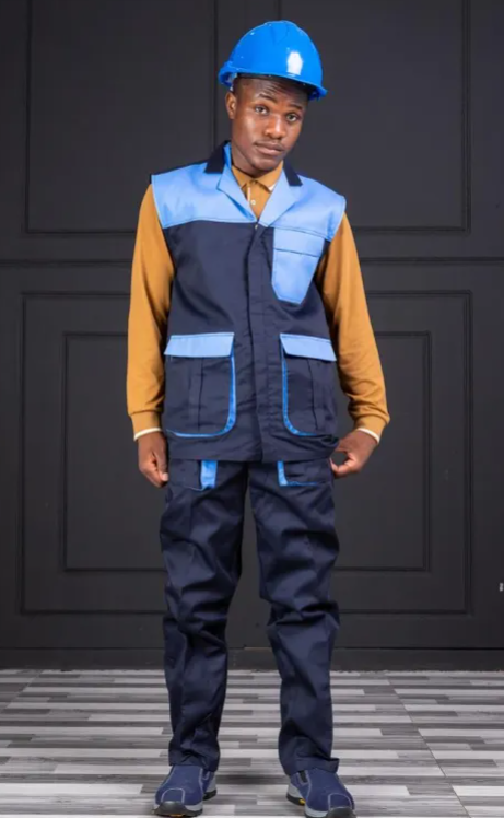 Industrial safety vest Zimbabwe - Blue and navy protective vest with reflective tape Harare